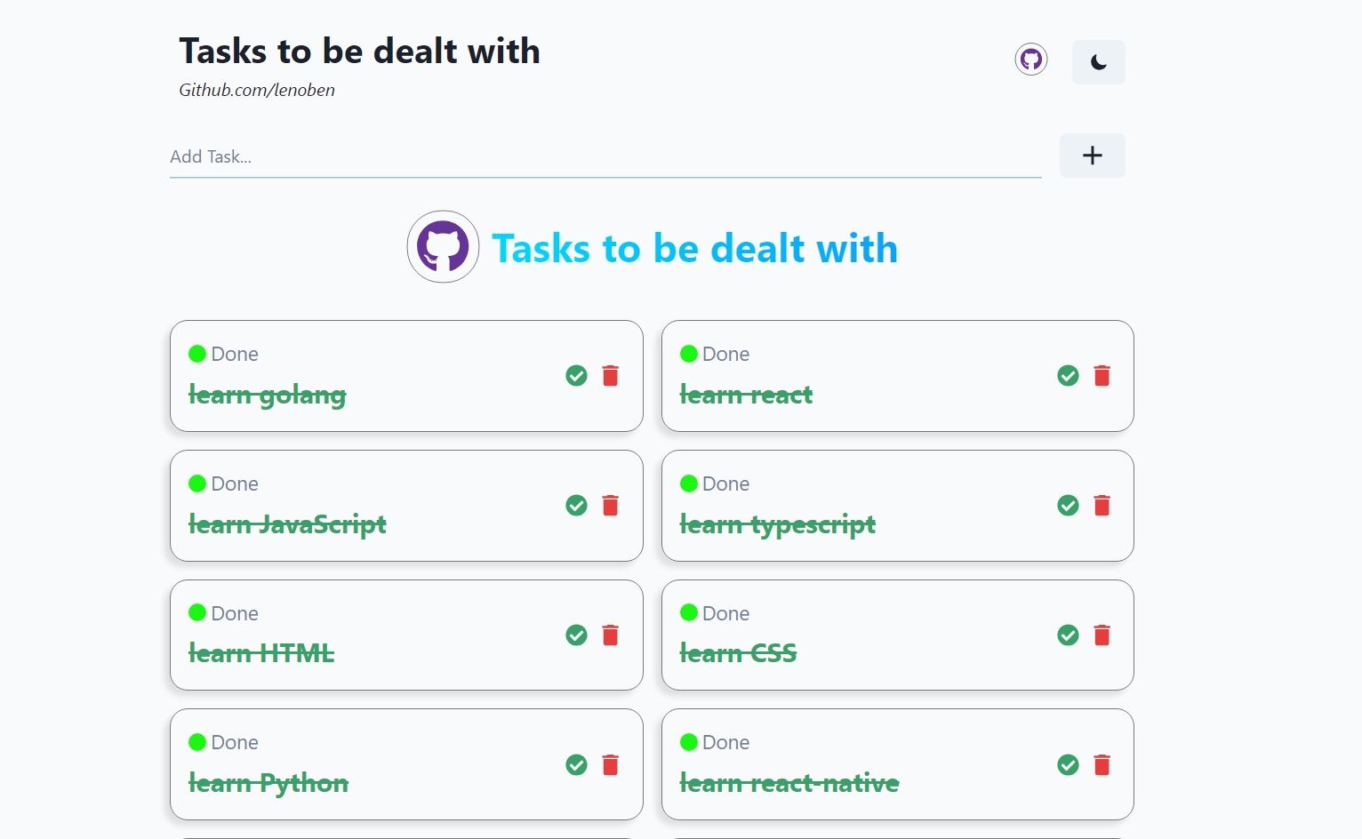 Tasks to be dealt with