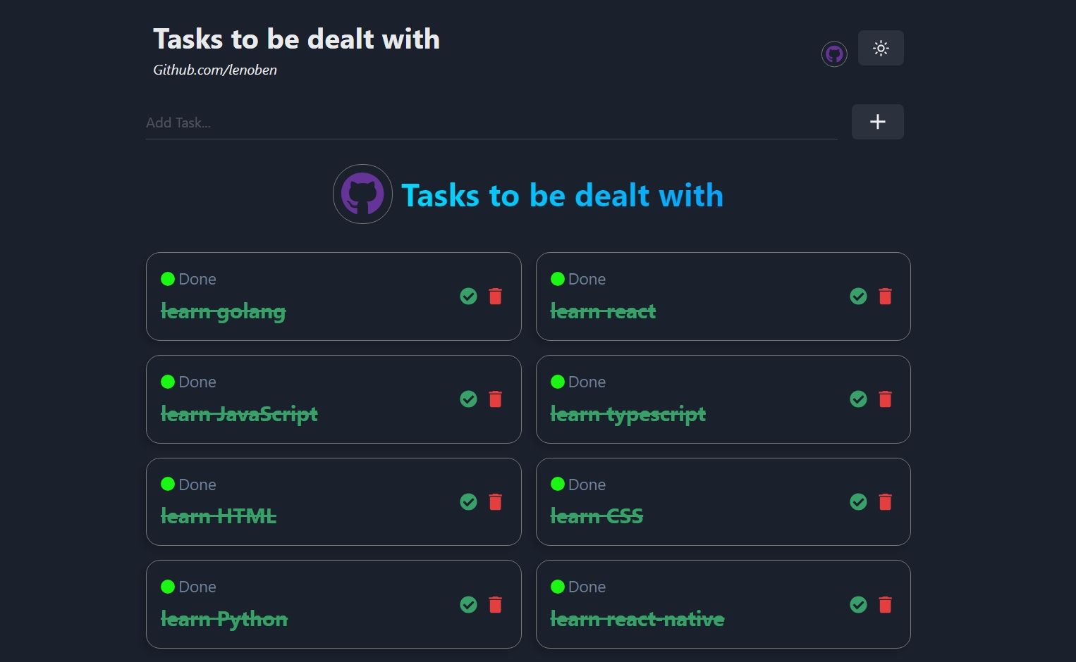 Tasks to be dealt with